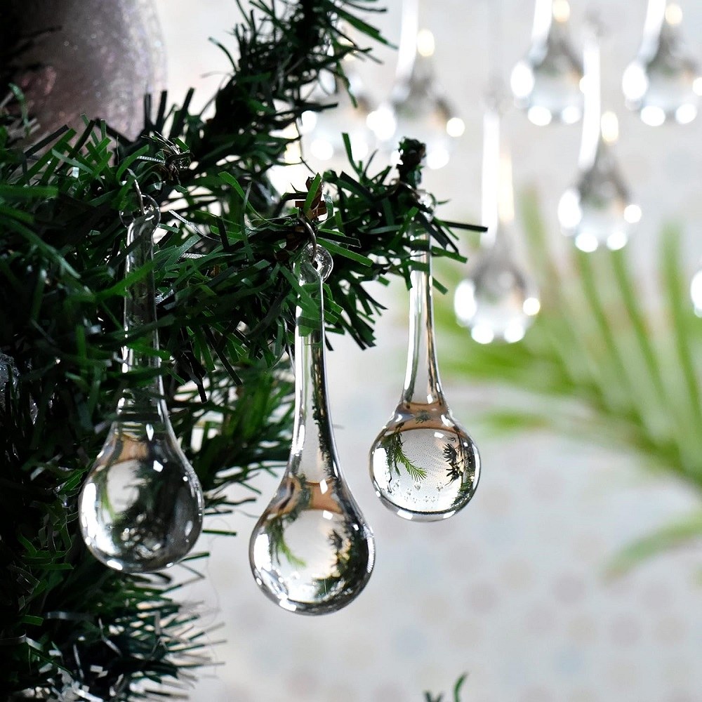 Clear Crystal Teardrop Ornaments - Christmas Tree Ornaments